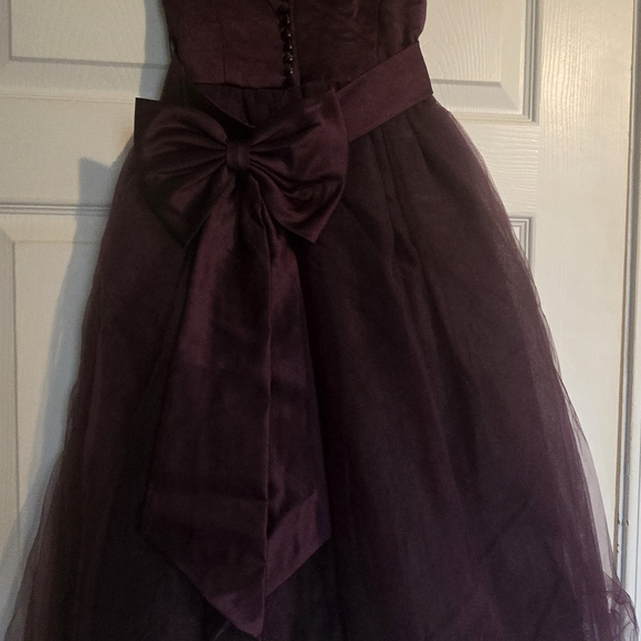 David's Bridal Deep Purple Gown Wore Once For Wedding - Picture 2 of 3
